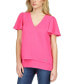 Women's Layered V-Neck Flutter-Sleeve Top