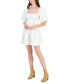 Women's Balloon Sleeve Cotton A-Line Dress