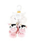 Baby Girls Cozy Fleece Booties, Cow Pig, 0-6 Months