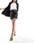 Hollister a-line faux leather mini skirt in black