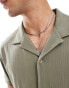 ASOS DESIGN relaxed rib detail shirt in khaki