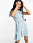 Daisy Street smock mini dress in blue ditsy