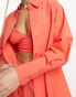 Signature 8 co-ord oversized shirt in orange