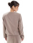 ASOS DESIGN cropped collarless blazer in mocha