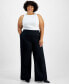 Plus Size Wide-Leg Ponté-Knit Pants, Created for Macy's