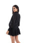 Bardot lace mini dress in black