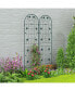 2 Pack Rustproof Metal Garden Trellis 71" x 20" Wire Lattice Panel for Patio