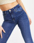 River Island mid rise flare jean in dark blue