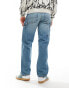 Jack & Jones eddie baggy carpenter jean in mid blue vintage wash