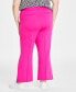 Trendy Plus Size Ponté Kick-Flare Ankle Pants, Regular and Short Length, Created for Macy's