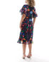 Hope & Ivy Maternity midi smock dress in bright floral