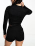 ASOS 4505 Icon seamless rib long sleeve crop top