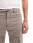 New Look cargo trouser with contrast stitch in light brown