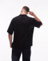 Topman short sleeve revere shirt in black