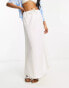 COLLUSION low rise linen beach skirt in white