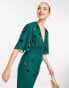 Hope & Ivy jumpsuit with embellishment in emerald