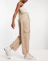 Stradivarius – Elegante Utility-Cargohose in Steinbeige