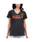 Women's Black Distressed Martin Truex Jr Key Move V-Neck T-shirt