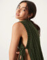 ASOS EDITION knitted tie side chunky vest top in khaki green