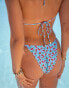 South Beach x Misha Grimes cherry print triangle bikini top in light blue