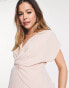 ASOS DESIGN Maternity twist and drape front midi dress in soft pink