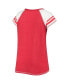 Women's Red St. Louis Cardinals Curvy Colorblock Tri-Blend Raglan V-Neck T-shirt