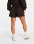 Puma classics cosy club borg shorts in dark chocolate - exclusive to ASOS