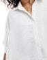 The Frolic vanora relaxed split detail beach shirt co-ord in white