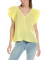 Velvet By Graham & Spencer Linen Top Women's Yellow Xl