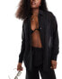 Threadbare beach shirt in black