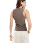 & Other Stories racer back vest top in mole