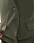 Pieces tailored waistcoat co-ord in khaki