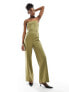 Extro & Vert bandeau wideleg jumpsuit in khaki