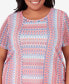 Plus Size Neptune Beach Textured Stripe Top with Side Ruching