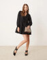 Nobody's Child Bernadetta long sleeve mini dress in black