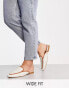 ASOS DESIGN Wide Fit Main-Street flat mules in natural fabrication