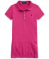 Toddler And Little Girls Pleated Stretch Mesh Polo Dress