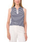 Women's Striped Sleeveless Collared Top