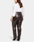 Plus Size Artificial Leather Marilyn Straight Pants