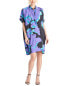 Natori Taichou Silk-Blend Mini Dress Women's Purple M