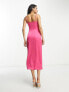 Public Desire x Paris Artiste Exclusive satin cut out midi dress in bright pink