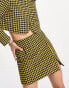 Extro & Vert super mini skirt in yellow and black tweed co-ord