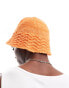 ASOS DESIGN knitted bucket hat in orange