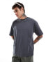 ASOS DESIGN oversized t-shirt with back print in charcoal