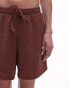 Topshop casual crinkle drawstring shorts in rust