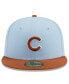 Men's Light Blue/Brown Chicago Cubs Spring Color Basic Two-Tone 59Fifty Fitted Hat