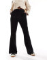 Object mid rise pull on flared trousers in black