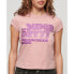 SUPERDRY Retro Glitter Logo Cap short sleeve T-shirt