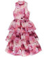 Big Girls Floral-Print Organza Tiered Maxi Dress