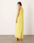 ASOS EDITION statement fringed halter maxi dress in yellow